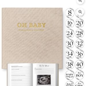 Oh Baby Pregnancy Journal in Beige Linen